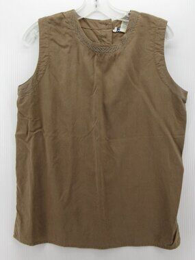 VINTAGE Anne Carson Top Medium Pure Silk Blouse Embroidered Classic